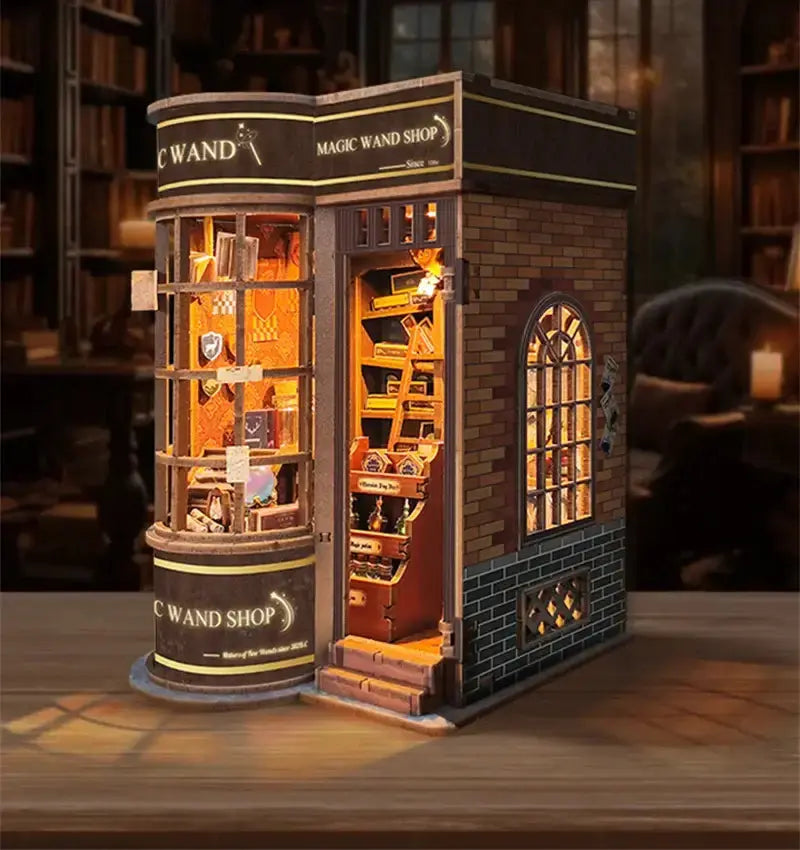 Wizard’s Study DIY Book Nook Kit – Magic Library Miniature for Bookshelf Decor