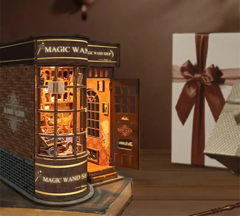 Wizard’s Study DIY Book Nook Kit – Magic Library Miniature for Bookshelf Decor