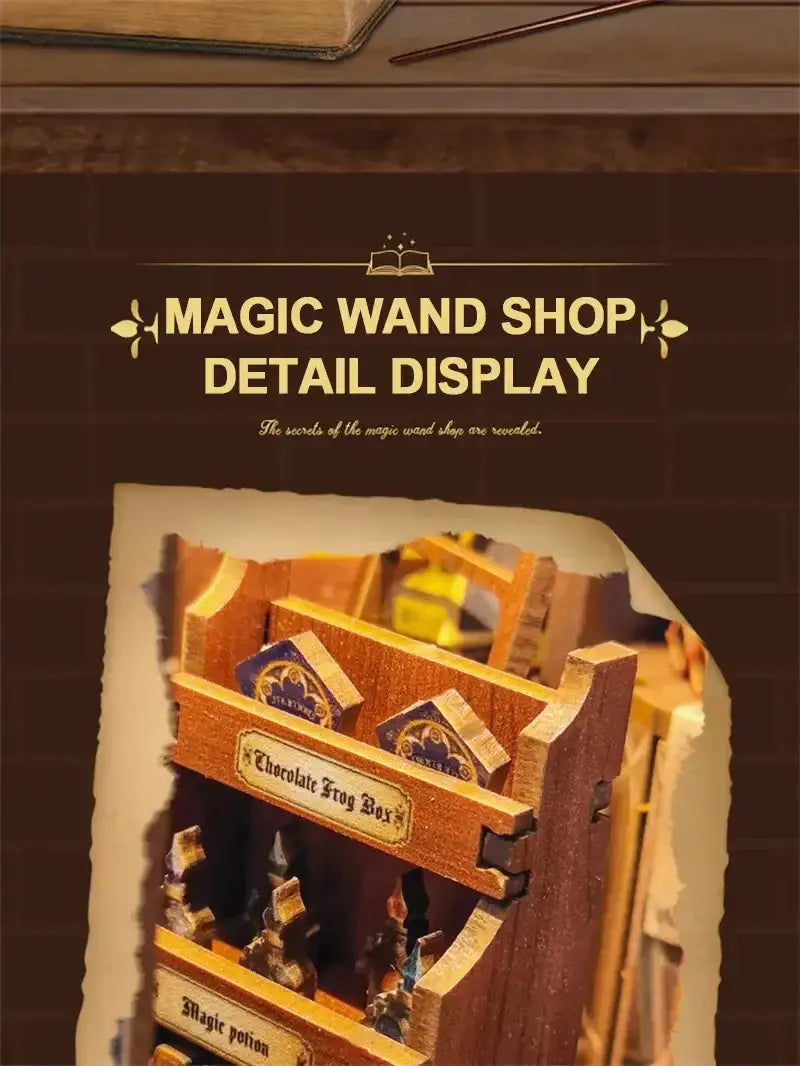 Wizard’s Study DIY Book Nook Kit – Magic Library Miniature for Bookshelf Decor