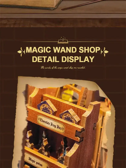 Wizard’s Study DIY Book Nook Kit – Magic Library Miniature for Bookshelf Decor