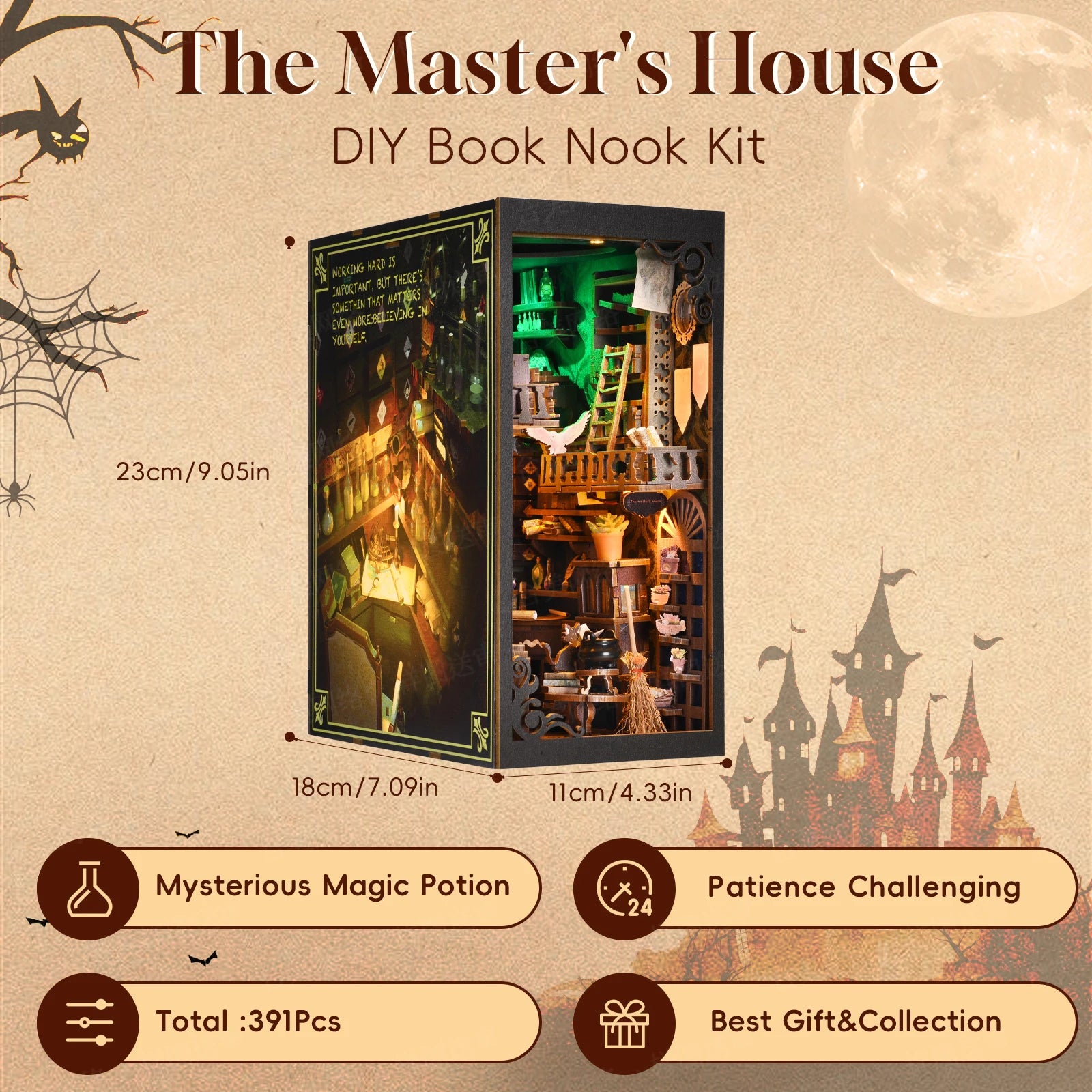 Wizard’s Study DIY Book Nook Kit – Magical Library Scene for Fantasy Lovers - Book Nook Kit Australia